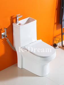 WC monobloc en céramique émaillée blanche KD-T080P Grace avec lavabo sur plan, économie d'<span class=keywords><strong>eau</strong></span>, fabriqué à Chaozhou - Product Image 5