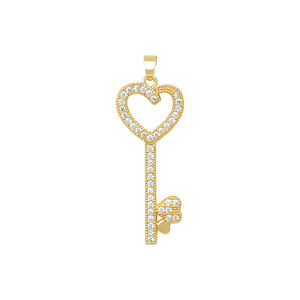[Cobre Verdadero Dorado] Joyería Artesanal Estilo Coreano y Americano con Microincrustaciones de Circonio, Estilo Heartstrings Key Ins - Product Image 5