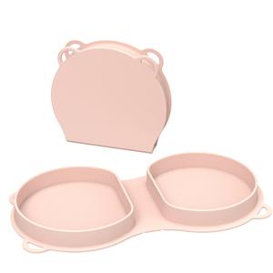 Ensemble <span class=keywords><strong>de</strong></span> vaisselle pliable, écologique et non toxique, personnalisable, mignon plateau d'alimentation en silicone pliable pour bébé - Product Image 2