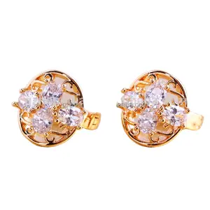 Wholesale New fashion arabic earring jewelry, 18K gold plated Huggies earring ,beautiful zircon designs earring for womens