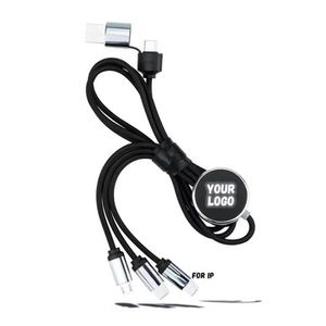 Promotional Gift Custom Glow LOGO Charging <b>Cable</b> LED Light up Multi Ports Phone <b>USB</b> <b>3</b> in 1 LED Charging <b>Cable</b> - Product Image 1