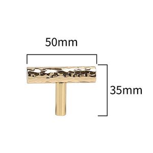 锤击黄铜金色手柄黄铜拉门家具五金橱柜抽屉手柄 - Product Image 5