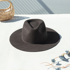 <span class=keywords><strong>Chapeau</strong></span> Fedora unisexe personnalisé à large bord en feutre de laine, style Panama, avec ruban uni, pour l'extérieur, décontracté ou pour les fêtes - Product Image 3