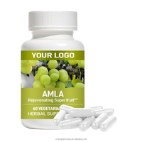 Capsules d'extrait pur d'Amla à marque privée personnalisée pour l'équilibre systémique quotidien et la formule de soutien de l'éclat naturel des femmes