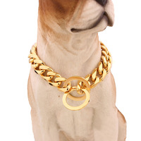 Remise Chaîne de petit chien en acier inoxydable 10mm chaîne de cou de chien noir