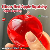 Jouet Squishy Pomme Transparente Non Rebondissante, Jouet à Presser Malleable avec Remplissage Vaseline, Jouet Anti-Stress Fidget en Matériau TPR