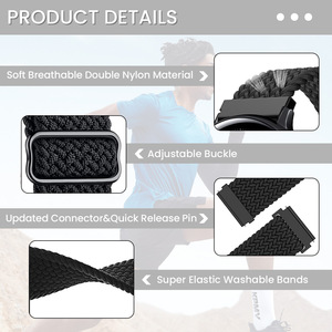 Correa Trenzada de 20mm 22mm para <span class=keywords><strong>Samsung</strong></span> Galaxy Watch 6 <span class=keywords><strong>5</strong></span> 4, Brazalete para Active 2, <span class=keywords><strong>Gear</strong></span> S3, Band 6 Classic 43mm 47mm, Correa de Nailon para Reloj Inteligente - Product Image 4