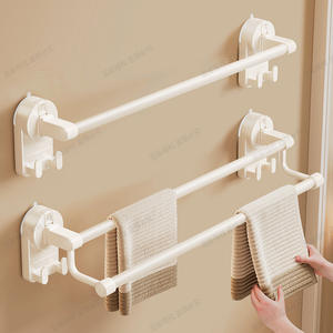 Toallero de Baño Bluevine, Montaje por Succión, Metal ABS, Diseño Minimalista, Autoadhesivo, Organizador de Almacenamiento para Pared - Product Image 1