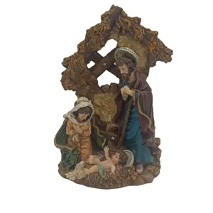 Kerstversiering Van Religieuze Beelden Van Kerststal Handschoen FC804-236 Fijne Ambachten Hete Verkoop Polyresin 7 Esfera Metaal Europa