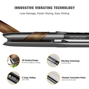 Logo personnalisé cheveux fers plats planchas de cabello ion négatif Vibration titane kératine traitement lisseur cheveux - Product Image 3