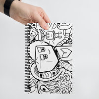 Carnet à spirale A6/A7 personnalisable avec logo, Organiseur de planification 'Cœur de Robot', Reliure thermique pour journal scolaire, Papier offset