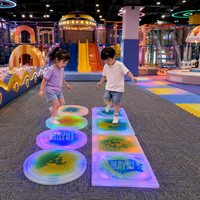 Baldosas Sensoriales Circulares de 30 cm con Líquido, Juguete de Integración Sensorial, Piedras LED Interactivas, Baldosas LED Sensibles al Tacto con Gel