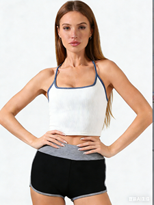 Shorts de sport taille haute noirs pour femme, lot de 3 - Shorts d'entraînement extensibles et respirants avec bordure contrastante, pour usage décontracté - Product Image 3