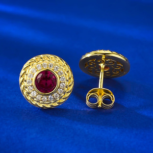 Pendientes <span class=keywords><strong>de</strong></span> moda <span class=keywords><strong>de</strong></span> tesoro rojo <span class=keywords><strong>de</strong></span> diamante nuevo europeo y americano transfronterizo para mujer, Edad Media, joyería Retro para mujer - Product Image 4