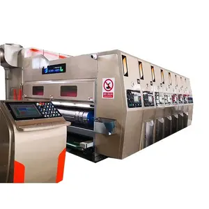 high quality color corrugated box making machine flexo printing die cutting machine vacuum transfer and servo motor phase