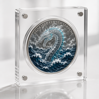 Pièce commémorative 3D personnalisée en relief, Serpent de mer Stormglass, Pièce de défi nautique, Cadeau souvenir, Vente en gros, Fabrication ODM