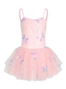 Vestido de Ballet para Niñas, Tutú Brillante con Mariposas, Ropa de Danza sin Mangas para Actuaciones y Prácticas en el Escenario - Product Image 2