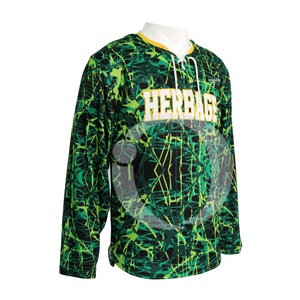 Camiseta de Hockey personalizada Unisex, conjunto de bordado de azul en blanco, ropa deportiva con Logo, OEM - Product Image 1