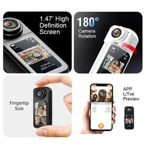 Mini caméra d'<span class=keywords><strong>action</strong></span> de poche S70 2.7K 30fps MP4 Wifi avec objectif rotatif à 180°, écran IPS portable de 1.47 pouces, capteur CMOS, compatible jusqu'à 128 Go, magnétique - Product Image 4