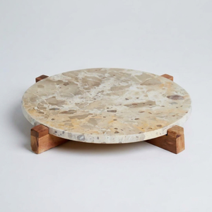 Tabla de cortar de mármol y madera para el hogar, gruesa, sostenible y ecológica, bandeja elevadora de tierra y madera para servir - Product Image 1