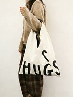 Modische Öko-Recycelbare Designer Dreieckige Baumwoll-Canvas Einkaufstasche mit Buchstabendruck Strandtasche mit Individuellem Logo