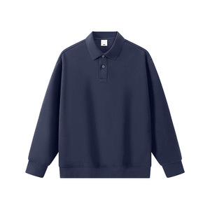 <span class=keywords><strong>Polo</strong></span> da <span class=keywords><strong>Uomo</strong></span> a Maniche Lunghe in Tessuto Misto Cotone Traspirante, Lavorazione a Maglia Spazzolata, Vestibilità Comoda e Casual - Product Image 3