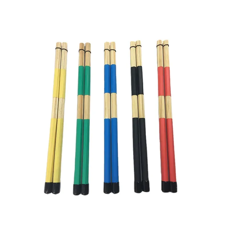 Bacchette per strumenti sfusi in legno colorato OEM professionale spazzole bacchette per batteria