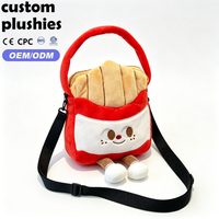 Bolso Bandolera de Peluche con Forma de Papas Fritas de Dibujos Animados, Bonito Bolso de Mano de Peluche con Cara Adorable, Regalo para Adolescentes