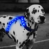Nouveauté 12 lumières LED rayées, gilet réfléchissant pour chien, harnais pour animaux de compagnie en polyester