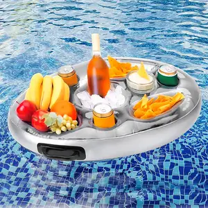 Factory Customize Large Capacity Drink Float Inflatable Floating Cup drink Holder Float bar for the beach pool party