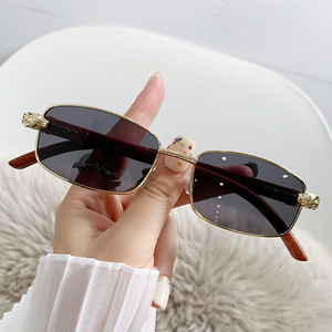 Retro <b>Square</b> <b>Sunglasses</b> Metal Frame Gold Color UV400 Protection For Men Driving Style - Product Image 2