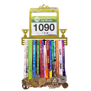 하이 퀄리티 벽 마운트 흰색 나무 메달 걸이 디스플레이 및 트로피 선반 메달 홀더 - Product Image 5