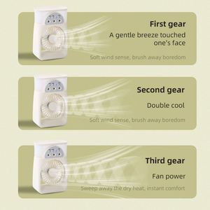 Wholesale 3-in-1 Cooling Humidifying Air Circulator Fan 3 Nozzles Mist 5 Speeds 180 Adjustable Wearable <b>Foldable</b> Portable Mini - Product Image 4