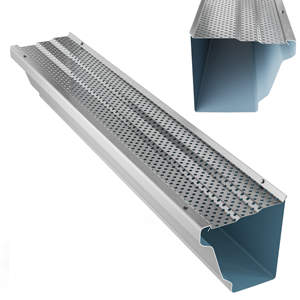 Protection de gouttière en aluminium moderne de 5 pouces, finition brute, facile à poser soi-même, pour système de drainage - Product Image 1