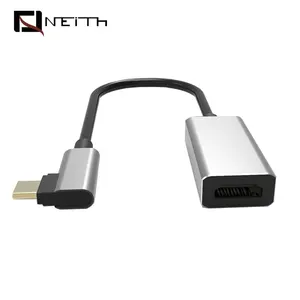 90 Degree Right Angle USB C/M to HDMI/F Adapter Support 4k@60hz