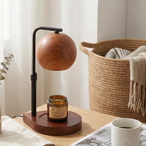 Lampe de table en bois minimaliste moderne avec abat-jour conique E26 LED 2700K Lumière chaude AC 85-265V pour la décoration de chambre - Product Image 1