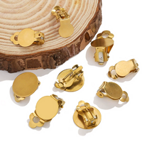 Clips d'oreille en acier inoxydable sans perçage, supports inférieurs pour boucles d'oreilles, accessoires anti-allergiques, bijoux faits main DIY