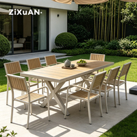 Meubles de terrasse pour restaurant, salon de jardin en osier pour hôtel, ensemble table et chaises modernes d'extérieur, chaise en aluminium pour piscine, bistrot, balcon