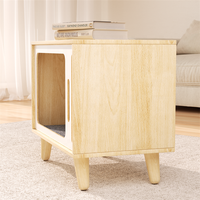 Maison pour chat Condo en bois Lit pour chat Intérieur en forme de téléviseur Robuste Grand mobilier d'abri pour chat de luxe