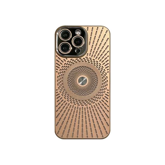 Magnetic Cooling Case with Electroplated Mesh Shell & HD Clear Lens for iPhone 16/15 Pro Max/Plus
