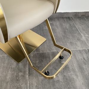 Silla de Estilismo para Barbería y Salón de Belleza Z Barber Supplies, Silla de Salón Gris con Detalles en Dorado, Mueble Hidráulico Reclinable para Peluquería - Product Image 5