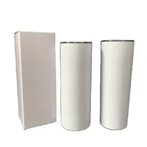 A buon mercato A doppio Isolamento Riutilizzabile Tazza di diritto 20oz bianco in bianco di sublimazione etero skinny tumbler per il Bianco di Trasferimento di Sublimazione