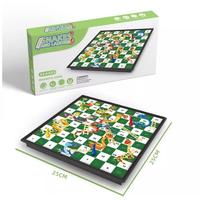 Permainan Catur Lipat Magnetik Portabel Plastik Grosir 25 cm Set Papan Permainan Ular Tangga untuk Anak-anak Edukatif