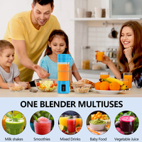 Mini-mixeur portable 380 ml avec logo personnalisé, 6 lames, 18 000 tr/min, USB-C, pour smoothies et jus frais, idéal pour l'extérieur et la maison