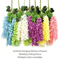 Fleurs artificielles de glycine suspendues, guirlande de glycine en soie, décoration d'arche de mariage, décoration de plafond, longue vigne de fleurs artificielles pour événements