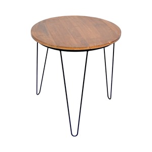 Modern Style Large Round Wood Board Coffee <b>Table</b> with Metal Frame Unique <b>Side</b> Center <b>Table</b> for Home-for Living Room Bedroom - Product Image 1