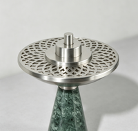 Brûleur d'encens en marbre vert naturel de luxe, encensoir en pierre sculpté à la main pour les cérémonies et la décoration intérieure religieuses arabes du Ramadan