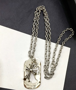 <span class=keywords><strong>Collier</strong></span> pendentif CH <span class=keywords><strong>Croix</strong></span> Cœur Zircon en Cuivre Plaqué <span class=keywords><strong>Argent</strong></span> pour Hommes et Femmes, Chaîne Longue Tendance Vintage, Vente en Gros, Cadeau - Product Image 3