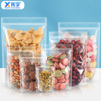 Sachet Doypack en plastique transparent mat de qualité alimentaire, laminé, thermoscellable, avec fermeture éclair, pour fruits secs, noix, thé aux fleurs et café