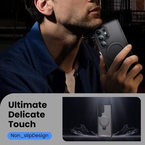 Funda de Teléfono Magnética Giratoria 360° de Lujo al por Mayor para Samsung S26 Ultra S25 Plus, Soporte con Acabado Mate, Estilo Ejecutivo para <span class=keywords><strong>Hombre</strong></span> - Product Image 5